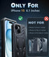 FNTCASE for iPhone 15 Phone Case: Military Grade Shockproof Full Protection Hard Phonecase with Kickstand - Dual Layer Matte Textured Drop Proof R...