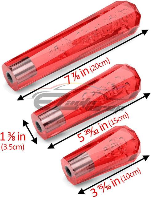 EZAUTOWRAP Shift Knob Stick Crystal Transparent Bubble Red Throw Gear Shifter 15cm...