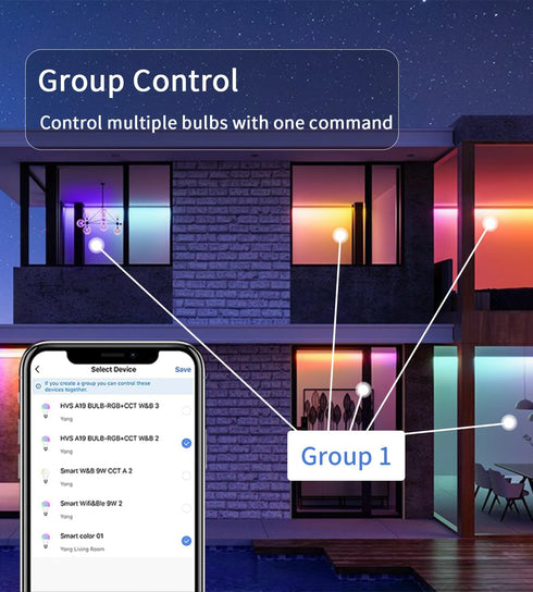 WiFi Smart Light Bulbs Tuya Smart Life APP CCT +Full Multicolor LED High CRI Brightness 800LM 60W Equivalent Compatible with Alexa Google Home Sma...