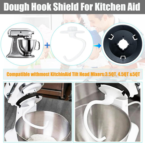 Dough Hook Shield for Kitchen Aid Stand Mixer Hooks Compatible with KitchenAid C Type Shape Dough Hooks...
