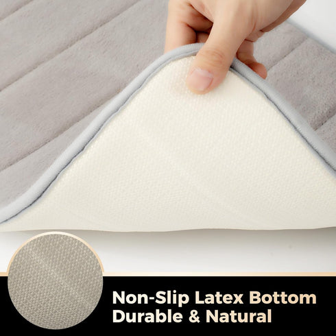 GWT Memory Foam Bath Mat Rug 24x16, Ultra Soft, Thick, and Absorbent, Non-Slip, Machine Washable, Comfortable Cotton and Memory Foam Bathroom Rug...