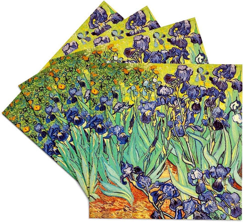 3dRose CST_155630_3 Irises by Vincent Van Gogh 1889-Purple Flowers Iris Garden-Ceramic Tile Coasters, Set of 4...
