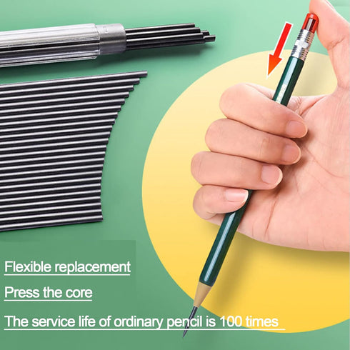 85 pcs Solid Carpenter Pencil Set Includes 5 Construction Pencils Deep Hole Woodwork Marking Pencil with 80 Refills, Mechanical Pencil for Woodwor...