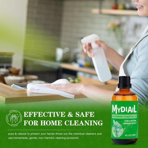 Peppermint Essential Oil 4OZ Peppermint Oil for Diffuser, DIY & Home Cleaning, Massage, Aromatherapy - 118ml...