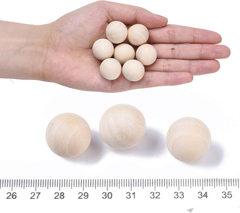 Craftdady 50Pcs 19-20mm Natural Round Wooden Balls 3/4 Inch Unfinished Hardwood Craft Balls Decorative Wood Spheres No Hole for Craft DIY Projects...