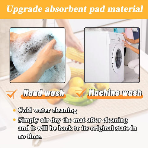 2 Pack XXL Large Microfiber Dish Drying Mat,24*17 inch Absorbent Dish Drainer Kitchen Counter,Dish Drying Pad for Countertops,Sinks,Draining Racks...