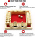 Dice Game Shut The Box Game Wooden Board Game with 10 Dices,a Classic 4 Sided Family Math Game for 2-4 Players Dice Board Game Shut-The-Box,Red(Ki...