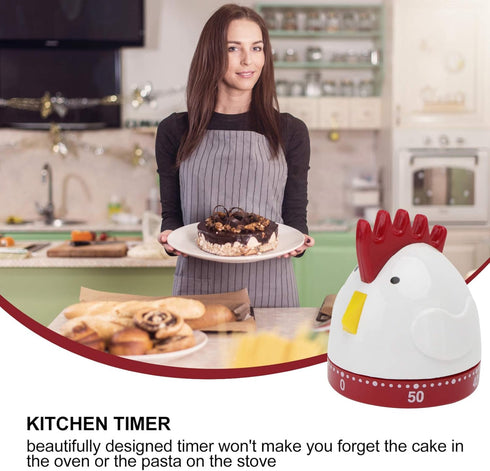Mechanical Kitchen Timer, Cute Rooster Timer for Kids, Wind Up 60 Minutes Manual Countdown Timer for Classroom, Home, Study and Cooking...