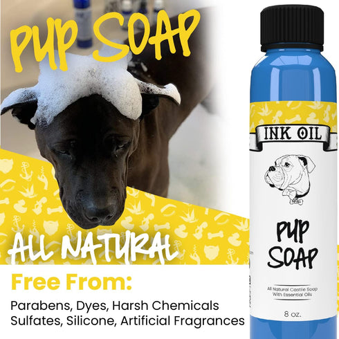 Pup Soap - Ink Oil | Dog Shampoo/Soap | Puppy Bath Supplies | Pet wash Essentials | Grooming Health Bath Deodorizer | Long-Lasting Fresh Cleaning ...