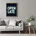Posterizer 1 pcs-OPEN LATE sign poster with neon font 1-Kitchen & Bar Art-Gift for Men Women Teens-Art Poster Print for Home, Office, Store, Bar- ...