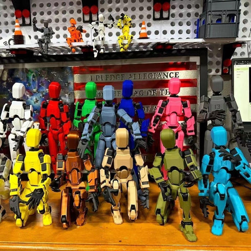 3PCS Titan 13 Action Figure, Titan 13 Action Figure, 3D Printed Multi-Jointed Movable Action Figure Lucky Action Figures for Game Lovers (Red yell...