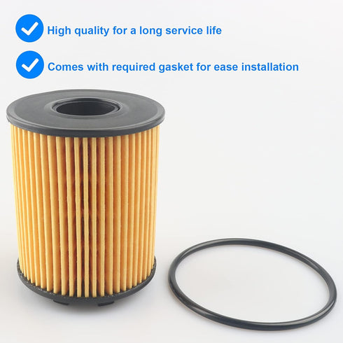Oil Filter, Replace 68102241AA Compatible with Dodge Fiat Jeep 1.4-2012-2016 Dodge Dart, 2017-2020 Fiat 124 Spider, 2012-2019 Fiat 500 Abarth, 201...