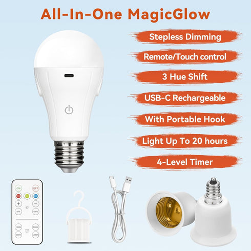 Neporal MagicGlow Rechargeable Light Bulbs (?3000-6000K E12, 2, Count)...