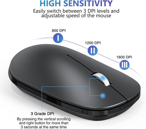 OMOTON Bluetooth Mouse for iPad and iPhone (iPadOS 13/ iOS 13 and above), Ultra-Thin Wireless Mouse Compatible with Bluetooth Enabled Computer, La...
