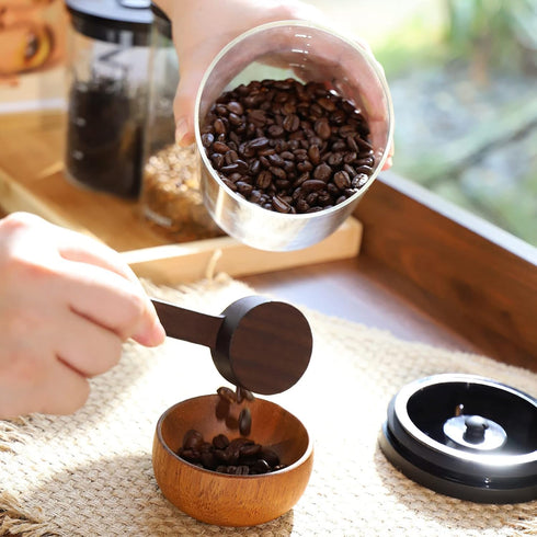 Wood Scoop for Canister - Measuring Spoon for Coffee Beans, Ground Coffee, Protein Powder, Spices, Tea and Bath Salt Scoop (Long)...