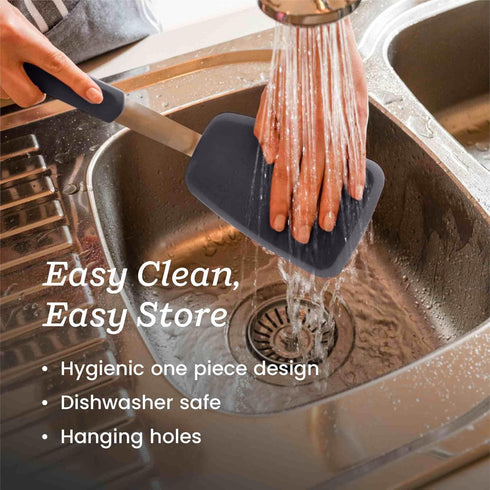 StarPack Premium Flexible Silicone Turner Spatula - High Heat Resistant to 600°F, Hygienic One Piece Design, Non Stick Rubber Kitchen Utensil for ...