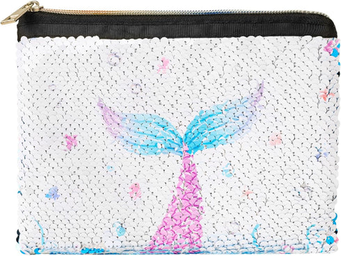 Koogel Mermaid Coin Purse, Glitter Sequin Makeup Bag Travel Makeup Organizer Zipper Bag for Women Girl Travel Birthday Gift...