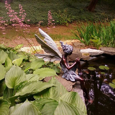 Angel Figurine Outdoor Garden Fairy Statue, 9 ''Garden Sculpture Resin Angel Craft Home Table Ornaments for Lawn Yard Art Porch Patio Decorations ...