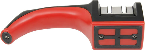 Ergo Chef Fastedge 2 Stage Knife Sharpener, Tabletop Kitchen Knife Sharpener, Tungsten Carbide and Ceramic Inserts, Red...
