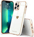 Teageo for iPhone 13 Pro Max Case for Women Girl Cute Love-Heart Luxury Bling Plating Soft Back Cover Raised Camera Protection Bumper Silicone Sho...