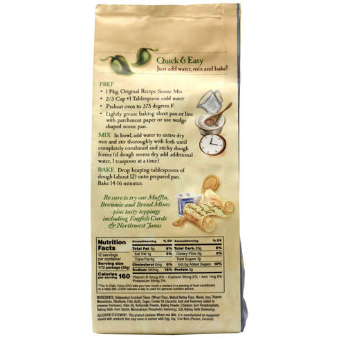 English Scone Mix, Original Flavor by Sticky Fingers Bakeries – Easy to Make English Scones Fresh Baked, Makes 12 Scones (1pk)...