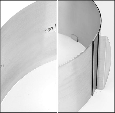 2 PCS 6 to 12 Inch Adjustable Stainless Steel Cake Mold Ring Set, Round Cake Mould Cake Mousse Ring Circle Mold DIY Pastry Cooking Supplies for Ba...