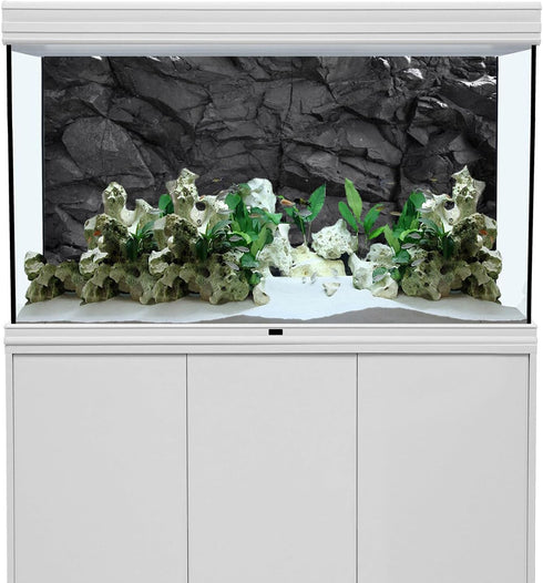 AWERT 30x18 inches Stone Aquarium Background Black Rock Fish Tank Background Rocky Terrarium Background Vinyl...