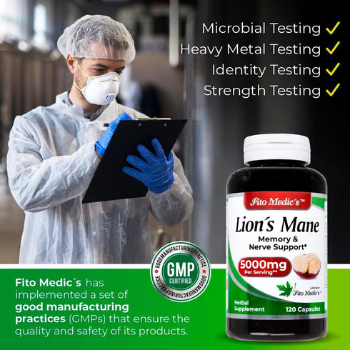 Lab | Lions Mane | 120 Capsules | Lions Mane Supplement | Lions Mane Supplement Capsules | Mushroom Supplement | Ultra high Absorption....