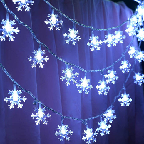 19ft /40LED Snowflake String Light String Outdoor Waterproof House Decorative Light String Interior Decoration,Decorative Snowflake Lights for Chr...
