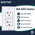 BESTTEN GFCI Outlet 20 Amp, GFI Electrical Receptacle with LED Indicator, 20A Non-Tamper-Resistant Ground Fault Circuit Interrupter, Wallplate Inc...