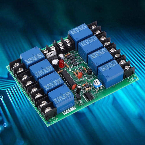 Power Time Sequence Board 8-Channel QF-S10-8 0.2-4S Adjustable Delay Relay Board Time Sequence Module Electronic Components...
