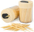 Urbanstrive Sturdy Safe Toothpick Holder with 800 Natural Wood Toothpicks for Teeth Cleaning, Unique Home Design Decoration, 2 Pack, Beige...