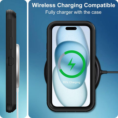 for iPhone 15 Plus Case, with Built in Screen Protector Heavy Duty Drop Protection, Full Body Rugged Shockproof Dust Proof Protective Phone Cover ...