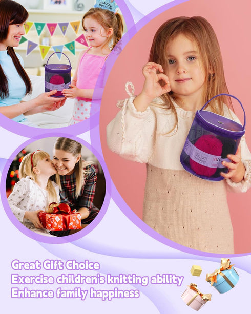 Coopay Tiny Yarn Bag with Grommet Knitting Crochet Storage Organizer Mesh Mini Yarns Drum Container for Carry Yarn Ball, Knitting Supplies and Sew...