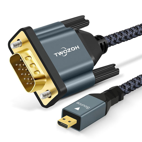 Twozoh Micro HDMI Cable 3.3ft, Gold-Plated & Braided, Support 1080P, Compatible with Laptop, Projector, HDTV...