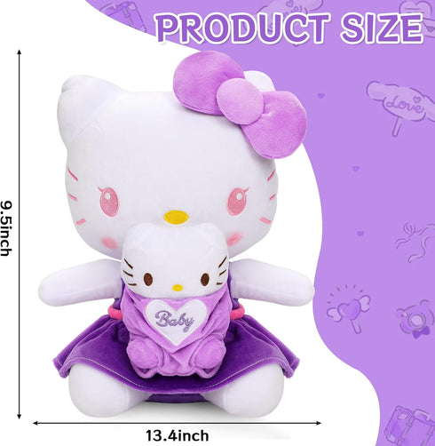 Kitty Plush Toy - 13.4 Inch Cartoon Kitten Mommy Plush with a Baby Plush Stuffed Animal Plush Pillow Birthday Gift for Kids Girls for Children's R...