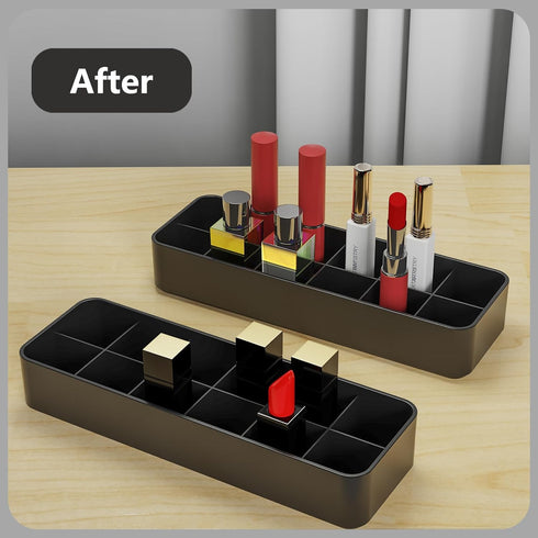 Organizer Holder for Lipstick Nail Polish: Lip Gloss Makeup Storage Drawer Organizers, Vanity Small Perfume Rack Plastic Tray Lipgloss Mascara Hol...