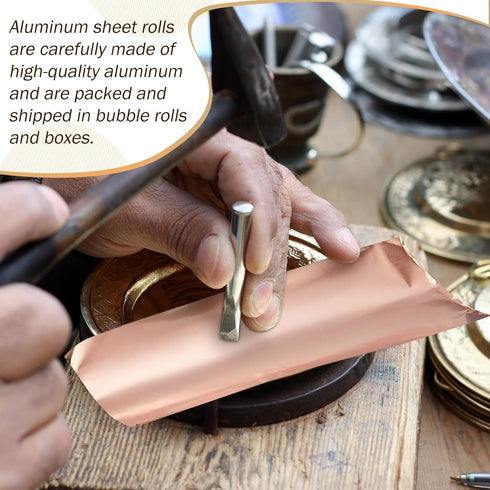 Yaocom Aluminum Metal Crafts DIY Foil Roll 0.05 mm Thick for Art Project Aluminum Flashing Roll Wide Sheet Metal Roll Multipurpose Metal Sheets (B...