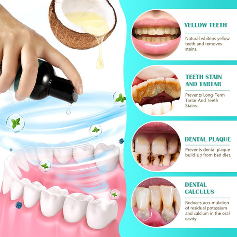 Coconut Pulling Oil - Ayurvedic Mint Oil Pulling Mouthwash with Tongue Scraper | Natural Essential Oils for Fresh Breath, Teeth Whitening & Health...