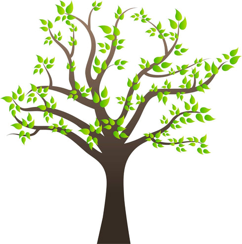 Amaonm Removable Cartoon Giant Brown Tree Wall Decals DIY Leaves Wall Sticker Peel and Stick Wall Decor for Nursery Kids Girls Nursery Room Bedroo...