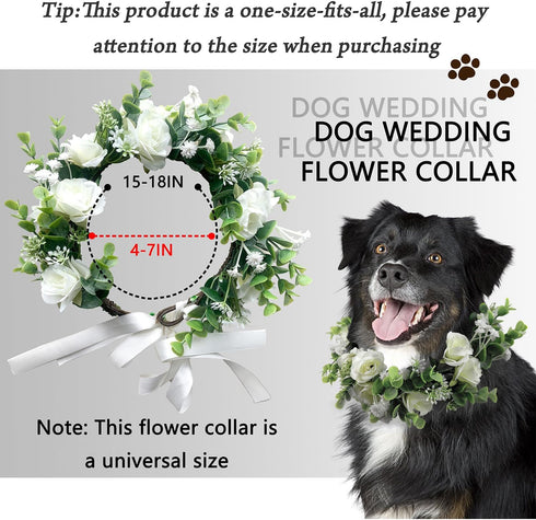 Dog Wedding Flower Collar,dog flower collar,rose flower crown,flower crown,dog wedding collar,flower dog collar,for Weddings Flower Ring Pets Cats...