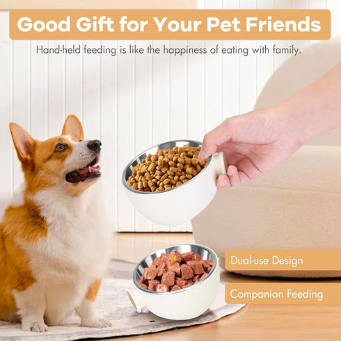 Stainless Steel Dog Bowls for Food and Water, Wall-Mounted Rotate Dog Water Bowl for Indoor Pets, Removable Puppy Hanging Food and Water Bowl for ...