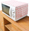Microwave Oven Cover Dustproof Cotton Machine Protector Decorative Kitchen Appliance Cover with Side Storage Pockets (11.8 x 35.4 Inch, Pink Trian...