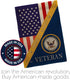 Home of Navy Burlap Garden Flag - Armed Forces USN Seabee United State American Military Veteran Retire Official - House Decoration Banner Small Y...