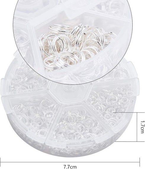 PH PandaHall 1070pcs Silver Split Rings 6 Sizes Iron Double Jump Rings Jewelry O Rings for DIY Necklace Bracelet Earring Jewelry Making (4mm, 5mm,...