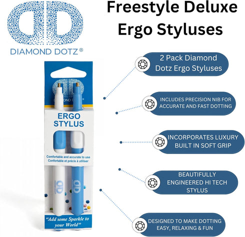 DIAMOND DOTZ ® - Twin Pack DOTZ DELUX STYLUSES, Diamond Art Accessories, Diamond Painting Pen, Diamond Art Pens, Diamond Art Tools, Diamond Art Pe...