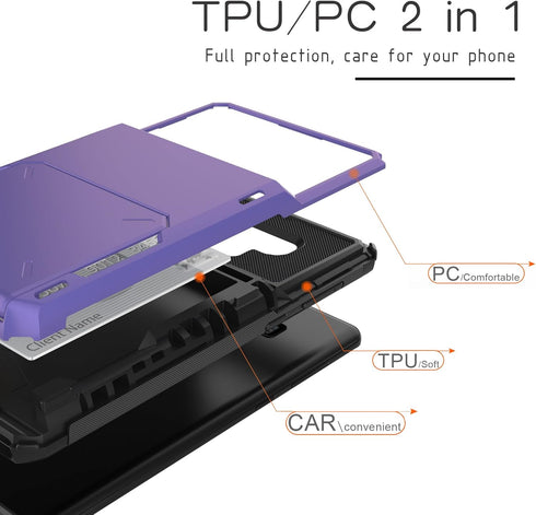 Asuwish Phone Case for Samsung Galaxy Note 9 with Tempered Glass Screen Protector and Credit Card Holder Slot Hybrid Protective Cell Rugged Slim M...