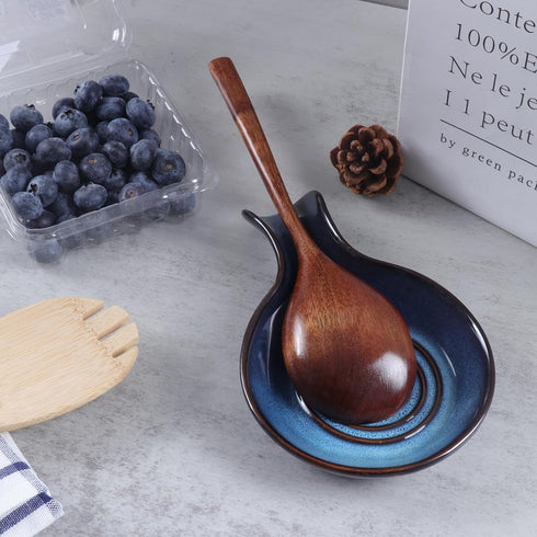 Spoon Rest for Kitchen, Ceramic Spoon Holder for Stove Top, Cooking Spoon Holder?Coffee Spoon Holder,Heat Resistant Utensil Rest for Countertop, D...