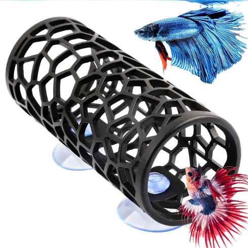 Betta Fish Tank Accessories Decorations, Betta Tunnel Swim Tube Soft Edged Betta Hammock Bed Shrimp Guppies Hideout Betta Shelter Toys with Suctio...