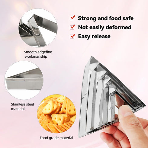 SK Triangle Shape Cookie Cutter Set, Stainless Steel, 5-Piece, Small(2.7in)...